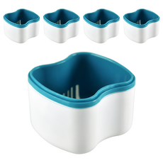 其他品牌 活動假牙矯正器專用浸泡盒隨機｜假牙清潔收納、雙層設計、多色可選, 1入, 5入