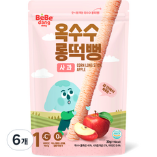 베베당 옥수수 롱떡뻥, 사과, 30g, 6개