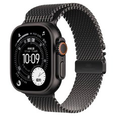 Apple 2025 Apple Watch Ultra3 黑色鈦金屬, GPS + 行動網路, M黑色鈦金屬米蘭式錶環, 49mm