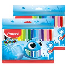 Maped 大嘴魚細頭彩色筆 Color'Peps Ocean 可洗, 18色, 2組