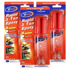 Vtech 주사기 에폭시 접착제 25ml, 3개