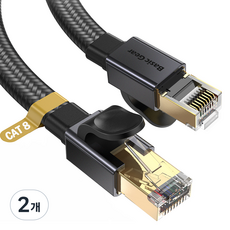 Basic Gear CAT8 SSTP 網路線, 2個, 0.6m, 黑色