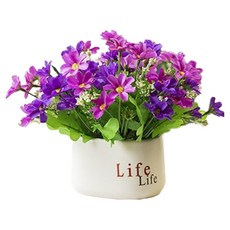 타이탄 인테리어 포인트 조화+화분, 퍼플 플라워, 1세트