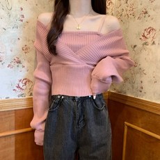 PEONIST 女性短版羅紋肩帶針織T恤