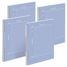 MUNID It spring 康奈爾方格筆記本, 靛藍色, 4個