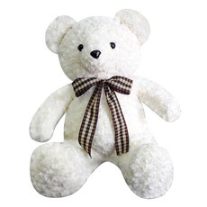 LOVE蝴蝶結小熊縫製娃娃, 100cm, 1個, 奶油色