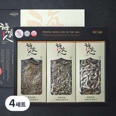 해가인 건멸치 3종 선물세트 세자대 660g + 쇼핑백, 4세트