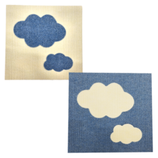 SANKO Okudake Kyuchaku 地墊 2枚入, 30 x 30cm 厚度4mm, 雲朵