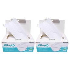 에어캅 비말차단 마스크 대형 KF-AD, 50개입, 2개, 흰색