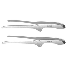 VIROR 304不鏽鋼露營料理夾 廚房烤肉夾, 銀, 2個