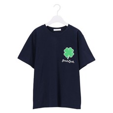 Chic Fox 女款幸運草印花T恤, 海軍藍