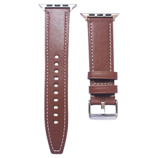 iWatch Ultra/SE/8/7/6/5/4/3/2/1系列 樂鉑真皮錶帶頭層牛皮錶帶, 1個, 棕色