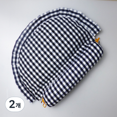 비투윈 메모리폼 경추베개, 블랙 체크, 2개