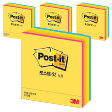 3M Post-it 利貼 3M螢光筆記便利貼 CU-33 76*76mm, 混色, 225件, 4個