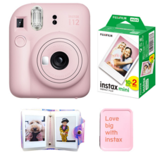 FUJIFILM 富士 instax mini12 拍立得相機 櫻花粉 instax mini 12 + mini底片 20張 + 雷射單層相簿 + 馬口鐵盒 隨機出貨, instax mini 12(櫻花粉), 1套