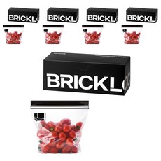 브릭글로 브릭락 두꺼운 스탠딩 더블 냉장 냉동 겸용 지퍼백, 중(M), 5개, 60개입