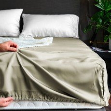 A-nice 雅妮詩 100%天絲單床包, 60S支數, 親膚柔細, 吸濕透氣, 防螨抗菌, 國際認證環保活性印染, 卡其色, 加大