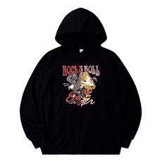 VENHIT Rock And Roll寬鬆棉質雙面布帽T