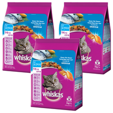 위스카스 고양이 포켓 오션피쉬 기능성 사료, 눈물개선/눈건강, 3kg, 3개