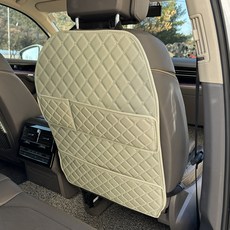 아이빌 퀄팅 킥매트 자동차 시트커버, 코튼베이지, 1개