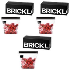 브릭글로 브릭락 두꺼운 스탠딩 더블 냉장 냉동 겸용 지퍼백, 중(M), 3개, 60개입