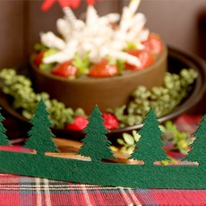 PARTYHAE 毛氈聖誕裝飾壁掛樹, 單一顏色, 2個