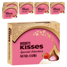 HERSHEY'S 好時 Kisses 夾餡牛奶巧克力 盒裝, 草莓慕斯口味, 180g, 6盒