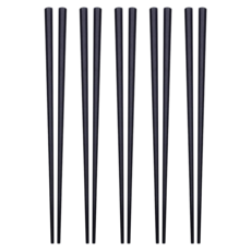 HIKARI 日光生活 日式八角耐熱筷子組, 純黑色, 5雙筷子, 1組