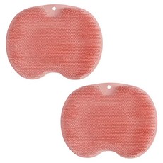 온트리 실리콘 목욕 수세미 발매트, 핑크, 2개, 1개입