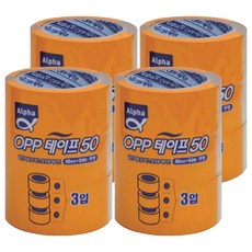 Alpha mall OPP 盒膠帶 48mm x 50m, 透明, 12入