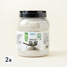 유기농 씻어나온 찹쌀, 2.2kg, 2통