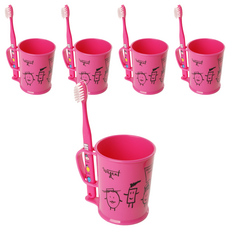 WEDENT 威登 兒童青少年漱口杯組 粉紅色 8-11歲用, 5套