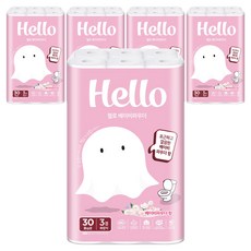 Hello Tissue 嬰兒爽身粉香天然紙漿3層衛生紙, 5套, 30捲, 27m