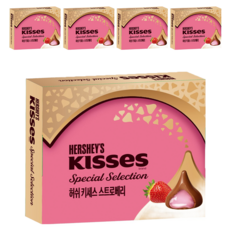HERSHEY'S 好時 Kisses 夾餡牛奶巧克力 盒裝, 草莓慕斯口味, 180g, 5盒