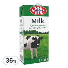 믈레코비타 1.5% 저지방 멸균우유, 1L, 36개