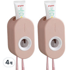 원터치 치약 디스펜서, 핑크, 4개
