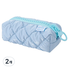 ARTJOY 大拉鍊絎縫鉛筆袋, 藍色, 2個