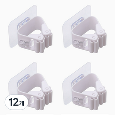 Dr.免鑽孔 清潔工具掛鉤架 XG-07, 白色, 12個