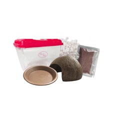 Rora Pet 寄居蟹養殖場5件套, 水晶白（地材），隨機發貨（收藏容器蓋）