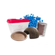 Rora Pet 寄居蟹養殖場5件套, 寶藍（地材），隨機發貨（收集容器蓋）