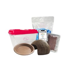 Rora Pet 寄居蟹飼養箱5件組, 天藍色(底材), 隨機出貨(採集箱蓋子)