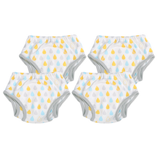 스칸디맘 뱀부 이중날개 배변훈련팬티, 워터드롭 민트, 4개