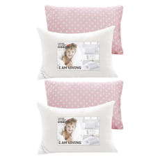 아임리빙 마일드 마이크로화이버 베개솜 + 베개커버, 핑크도트, 2개