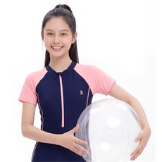 쿠기어드벤쳐 여아용 집업 반전신 실내수영복 KG-S2516