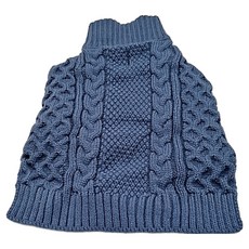 PEHOM 寵物毛衣背心(冰藍)M, 柔軟舒適保暖高領設計，時尚針織紋路, 1入