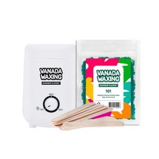 VANADA WAXING 迷你熱蠟機 VA-WH300+美體蠟豆 101號款+木質抹刀組, 1組, 150g