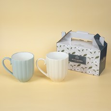 Royal Boden Pleats 褶皺馬克杯 320ml, 2個, 奶油色, 灰色