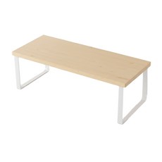 鐵藝木板款螢幕增高架 50 x 20 x 8cm, 1個, 原木色 + 白架