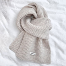 AOSINIAO 日系高質感羊毛圍巾圍脖 燕麥色