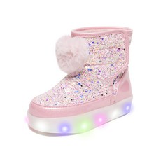 LaStella 兒童Cozy Heart LED亮片絨毛內裡發光冬季防寒靴